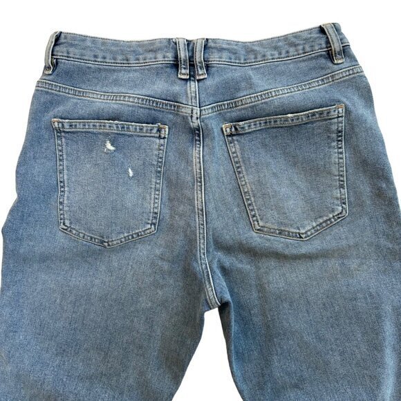 We The Free Jeans Sz 31 Distressed High Rise Free People Stretch Straight Leg - Picture 9 of 11